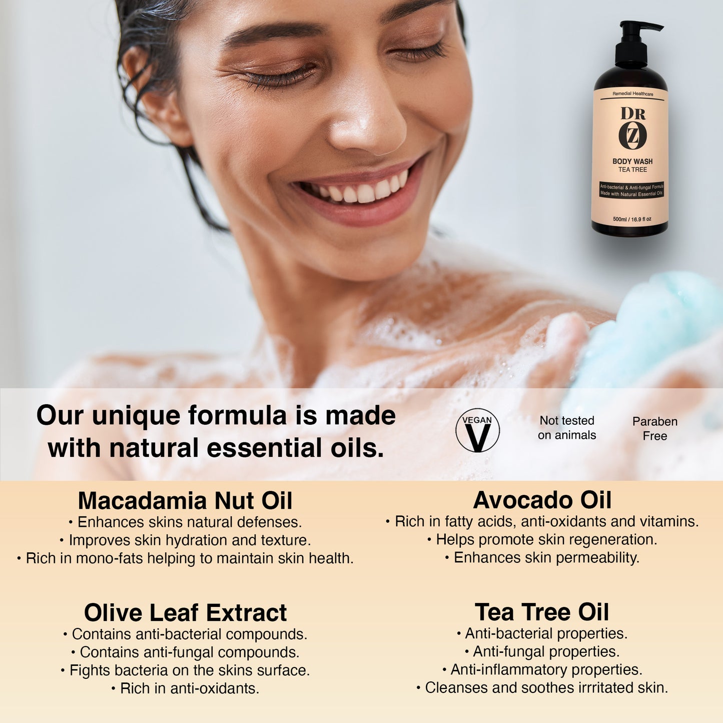 Dr Oz AntiBacterial Antifungal Body Wash with Tea Tree